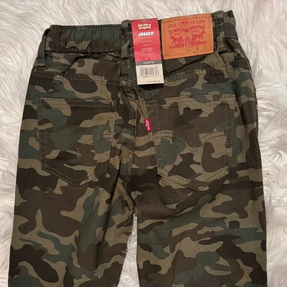 Levi’s‎ Boys Size 8 Green Camo Slim Stretch Jogger Pants NWT
